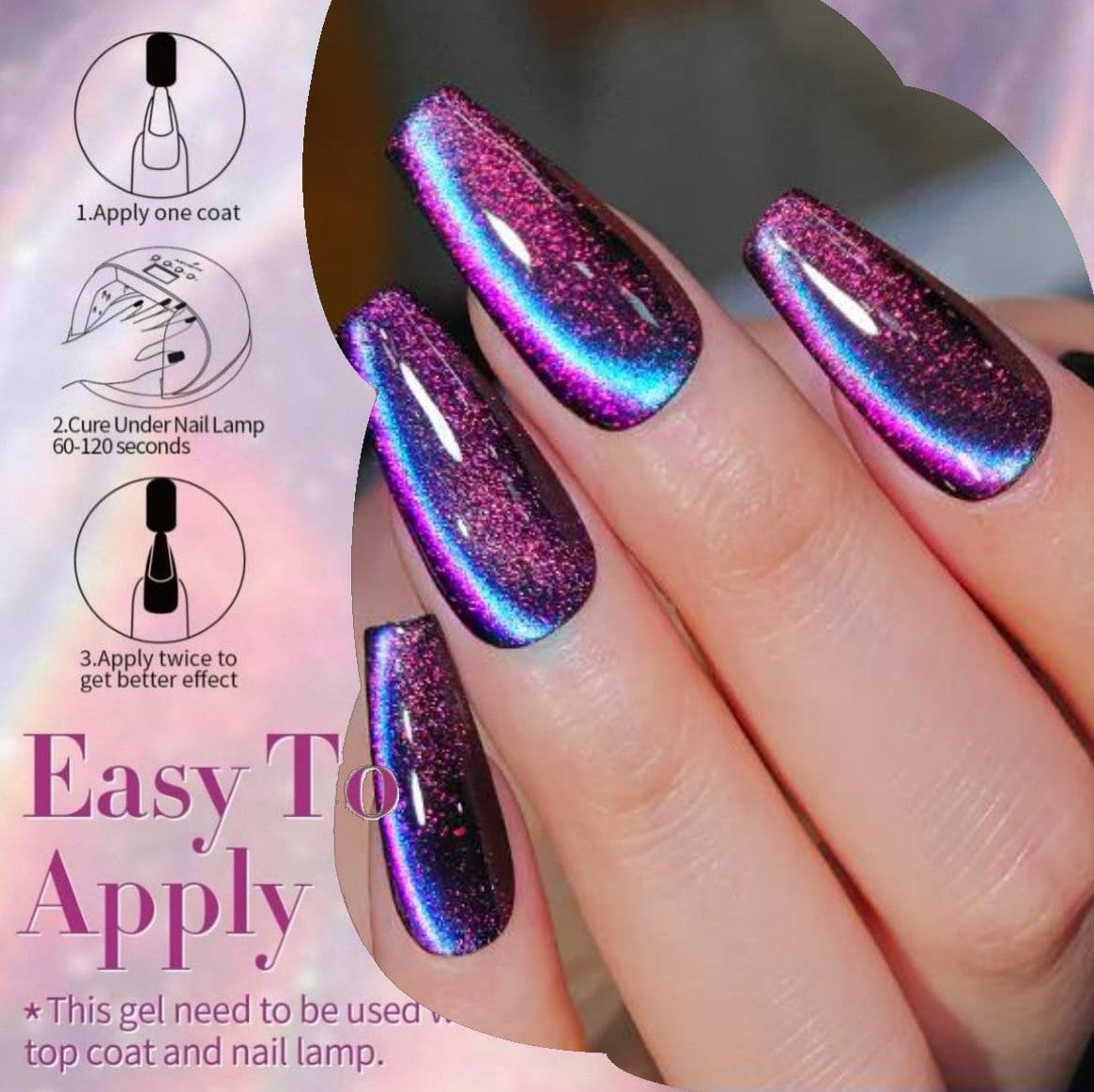 Born Pretty - Gellak set - Cat eye - 6 Stuks