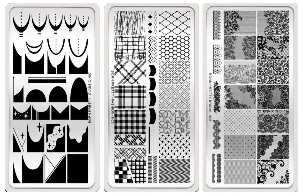 Born Pretty - Stamping plate - 3 pieces