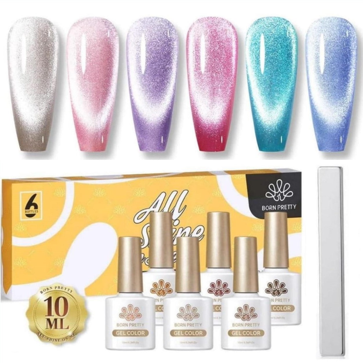 Born Pretty - Gellak set - Cat eye - 6 Stuks