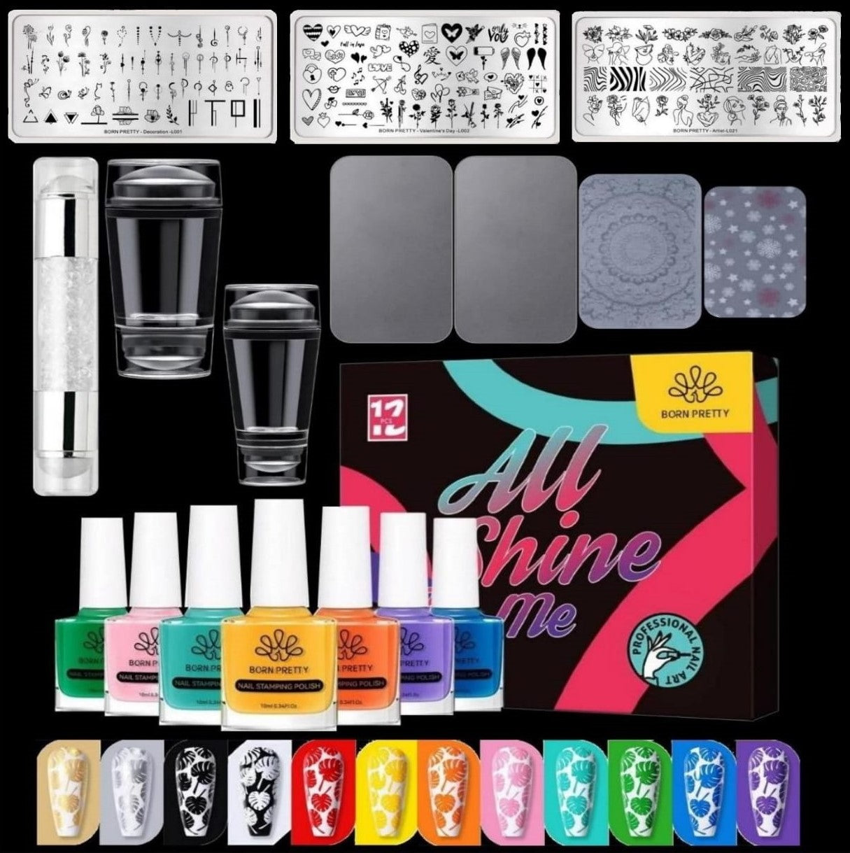 Born Pretty - Stamp nail polish - Set