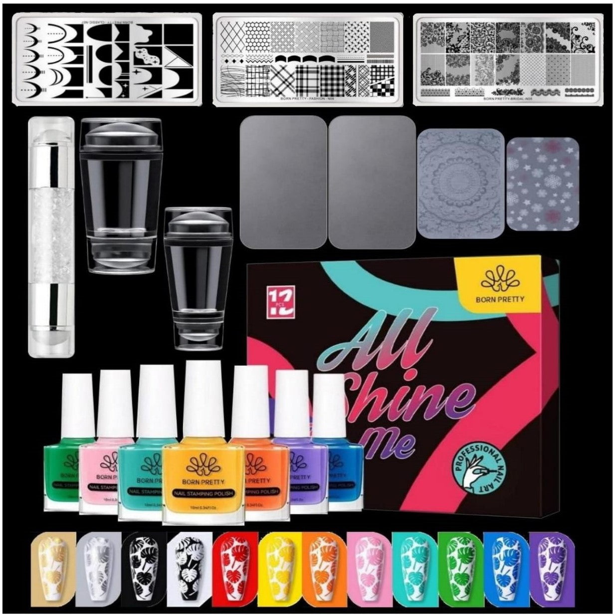 Born Pretty - Stamp nail polish - Set