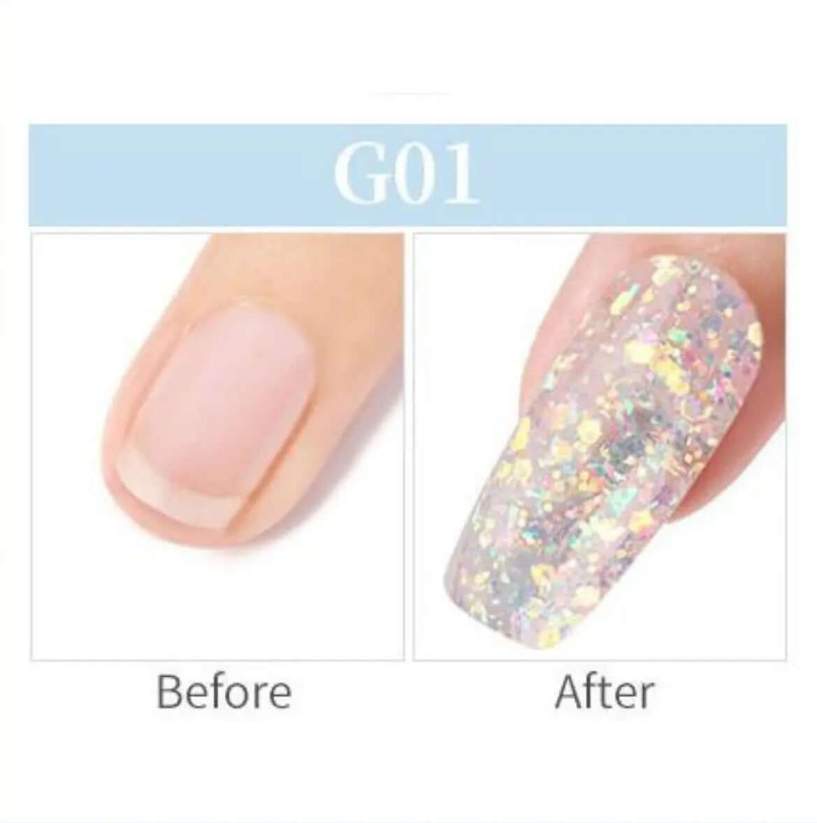 Born Pretty - Polygel - 30 ml - Glitter blauw - Goodbitz