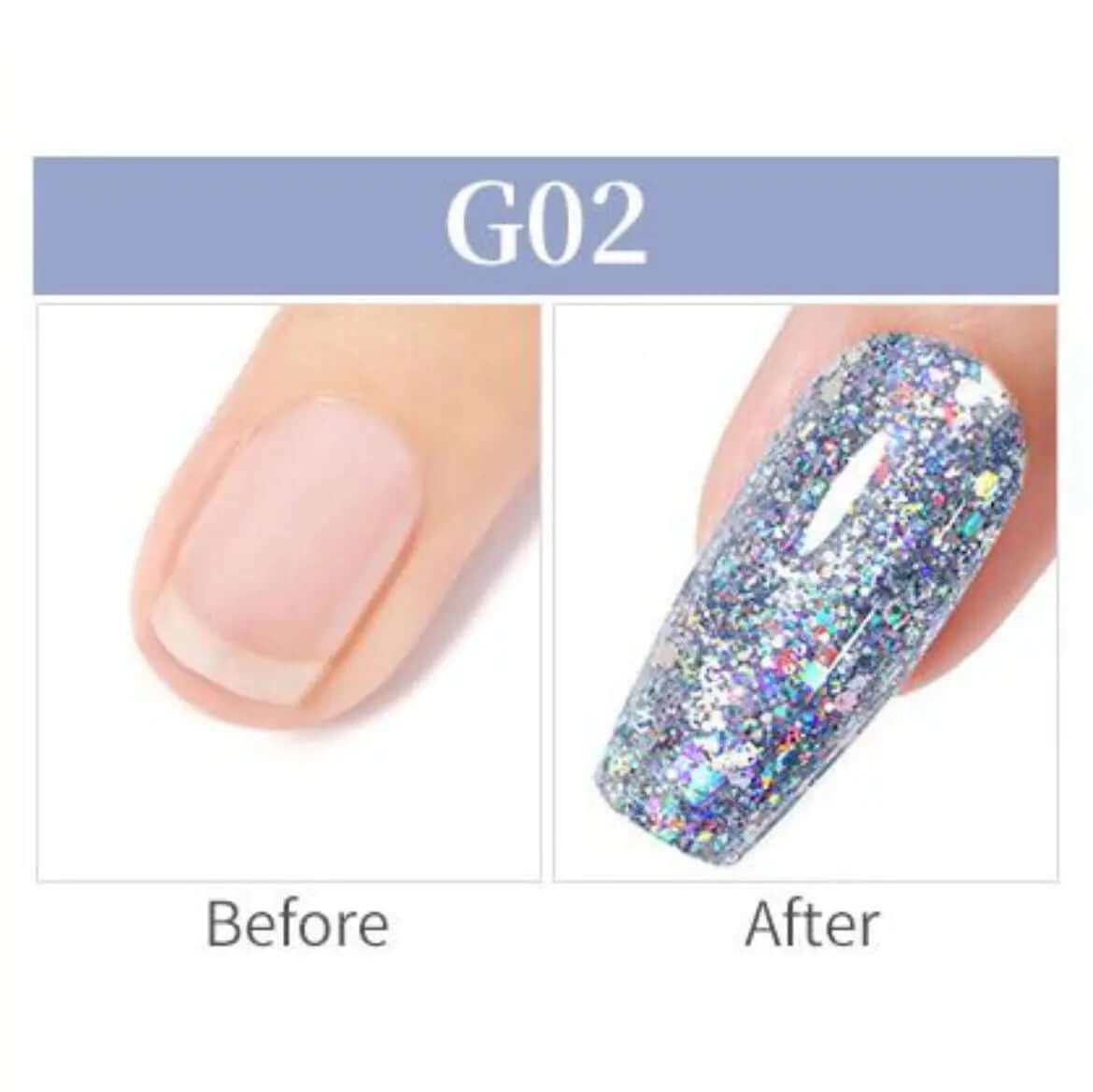 Born Pretty - Polygel - 30 ml - Glitter grijs - Goodbitz