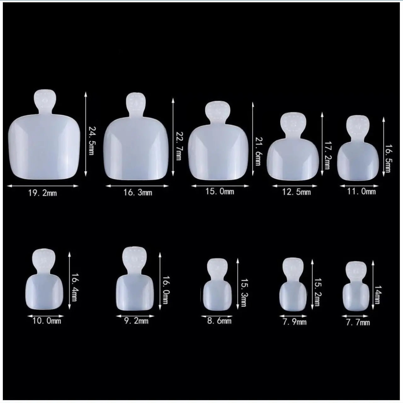 Nageltips - Full cover - Tenen - 500 stuks - Naturel - Goodbitz