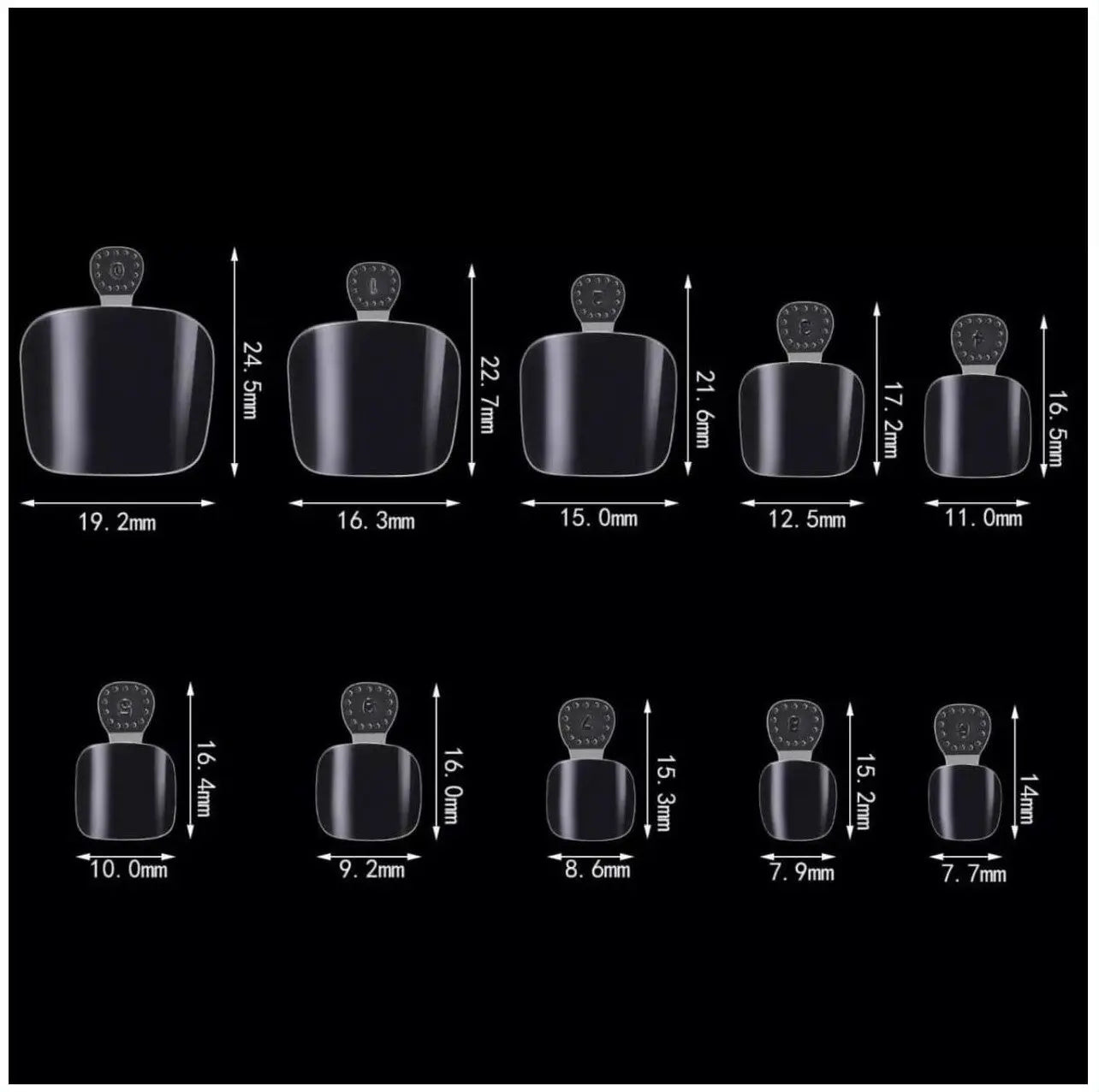 Nageltips - Full cover - Tenen - 500 stuks - Transparant - Goodbitz