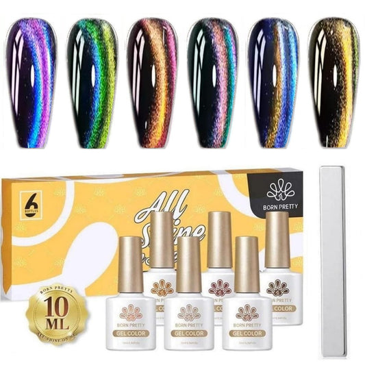 Born Pretty - Gel polish set - Cat eye - 6 Pieces 