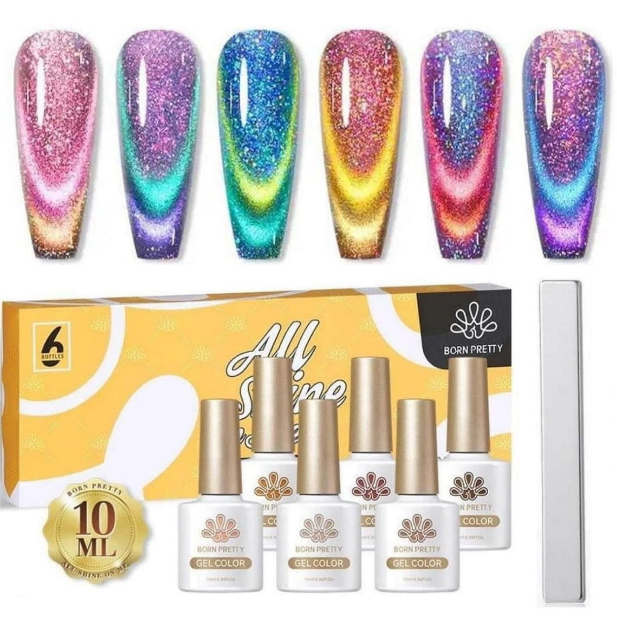 Born Pretty - Gellak set - Cat eye - 6 Stuks