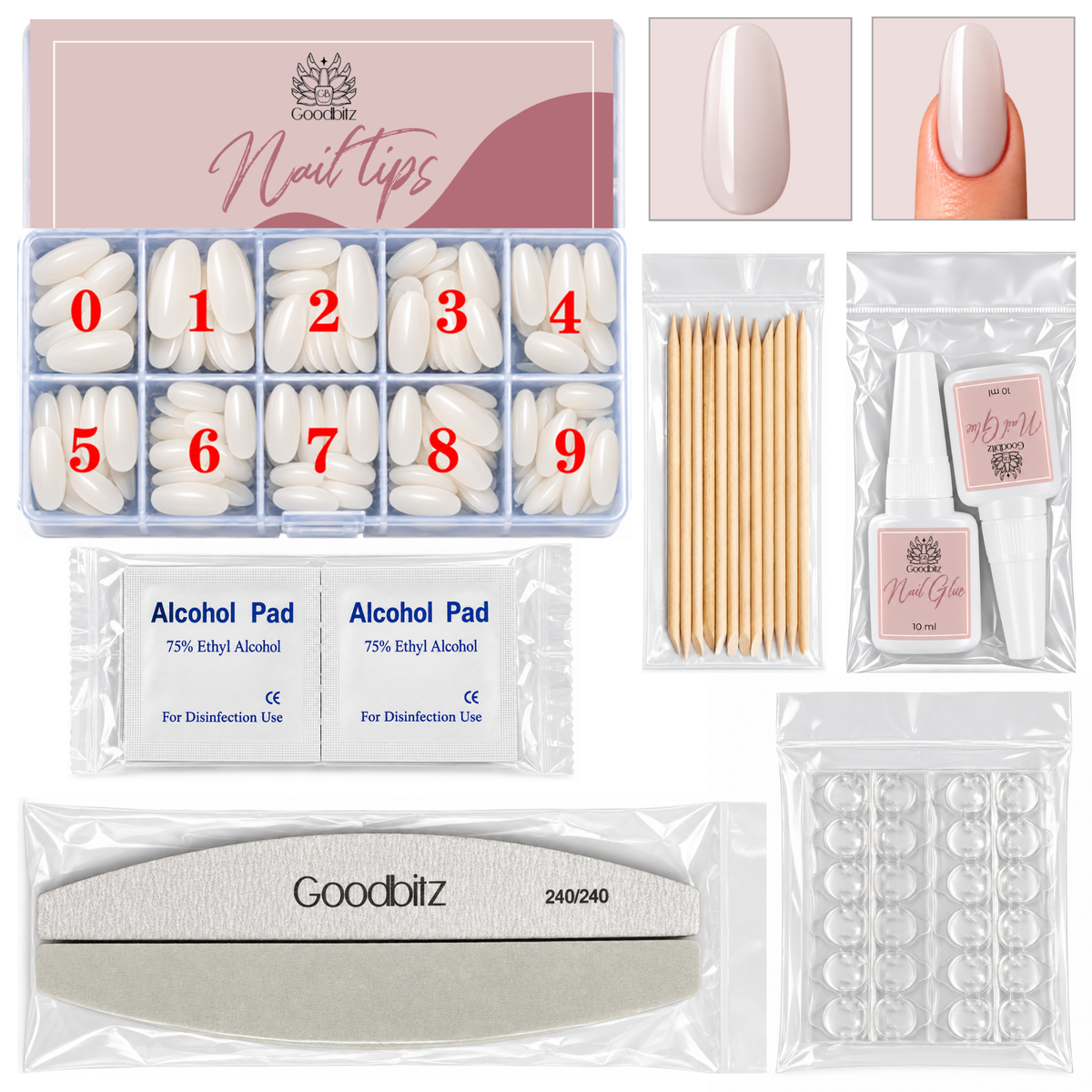 Nail tips - Oval - Full cover
