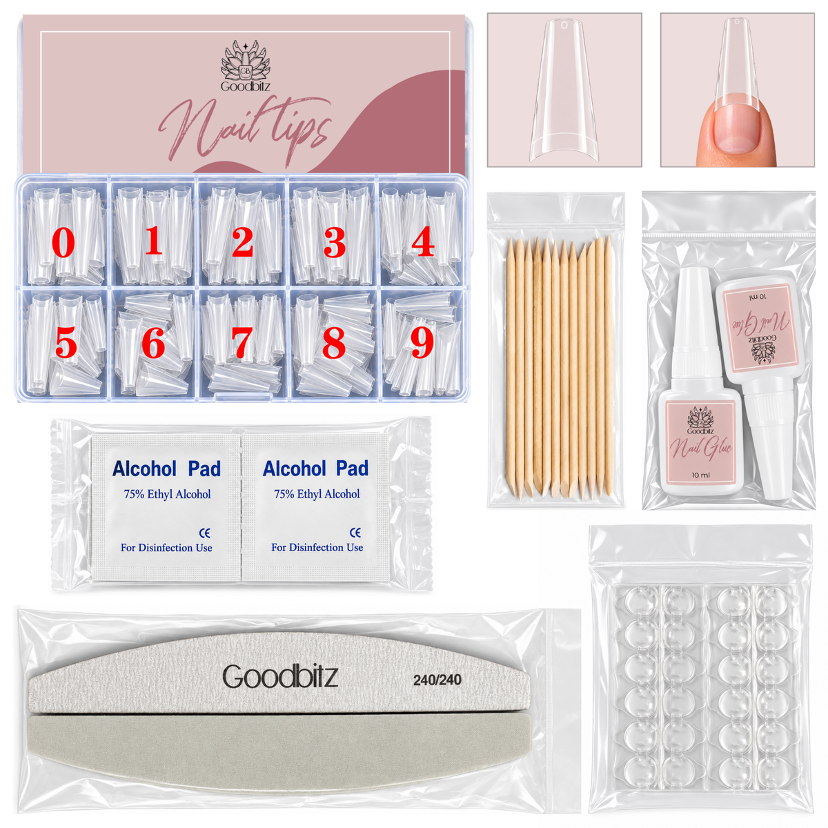 Goodbitz - Nageltips - Stiletto - Set