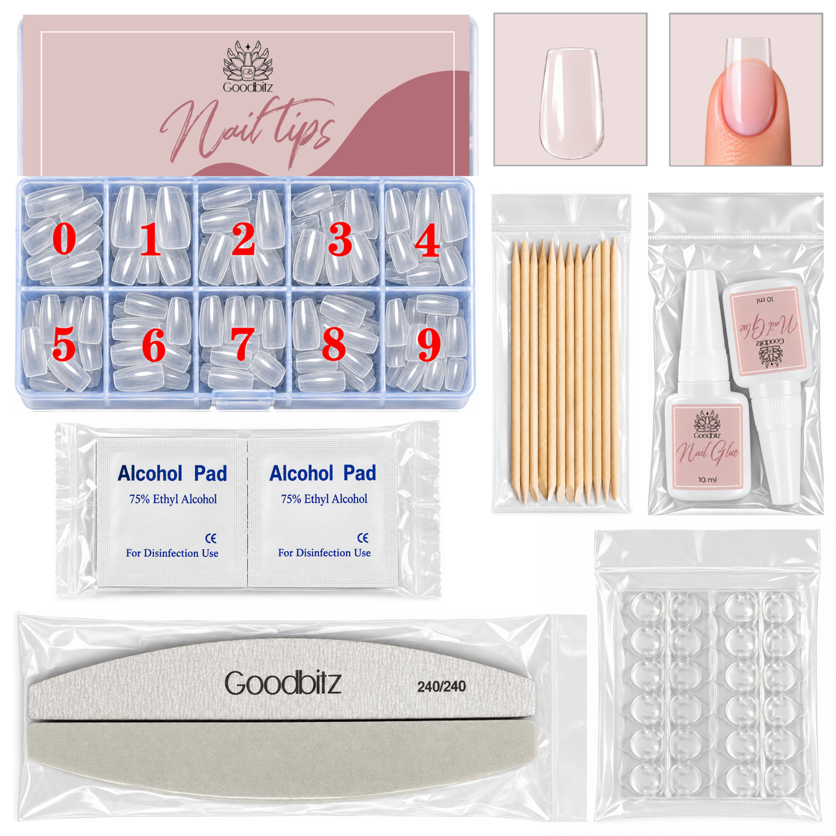 Goodbitz - Nageltips - Square - Set