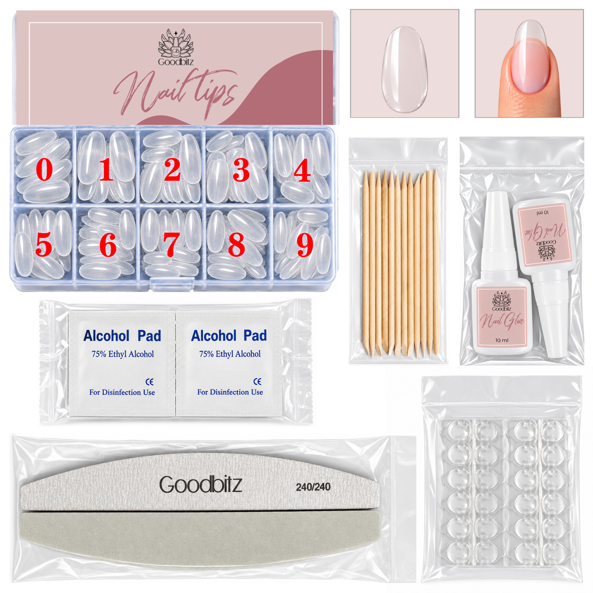 Goodbitz - Nageltips - Ovaal - Set
