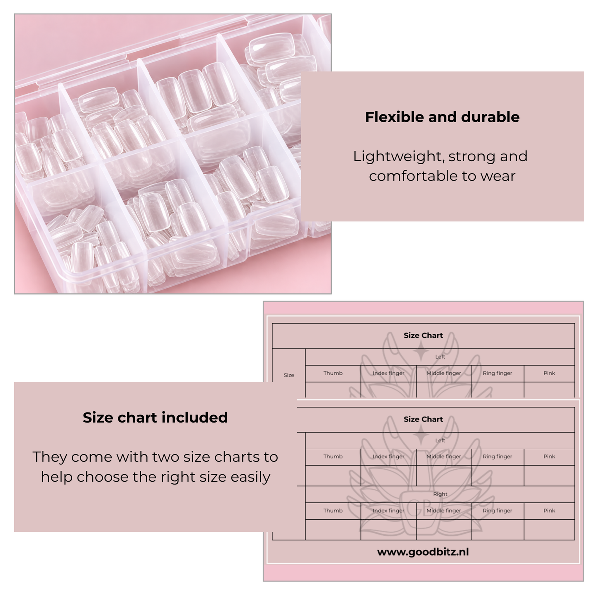 Goodbitz - Nageltips - Square - Set