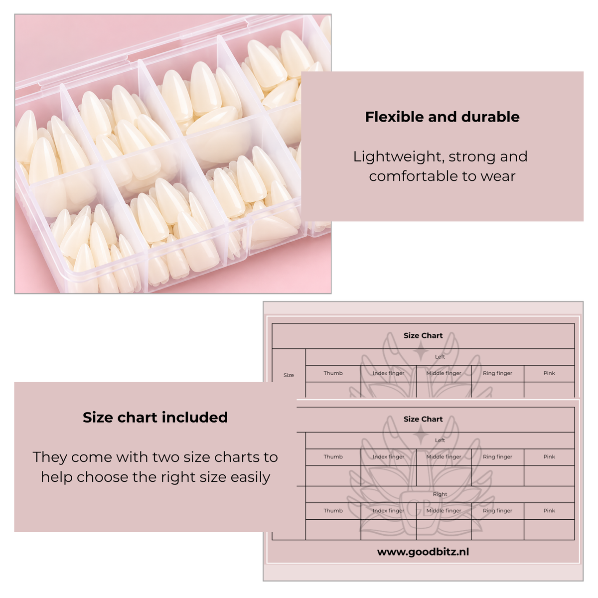Nail tips - Almond - Full cover