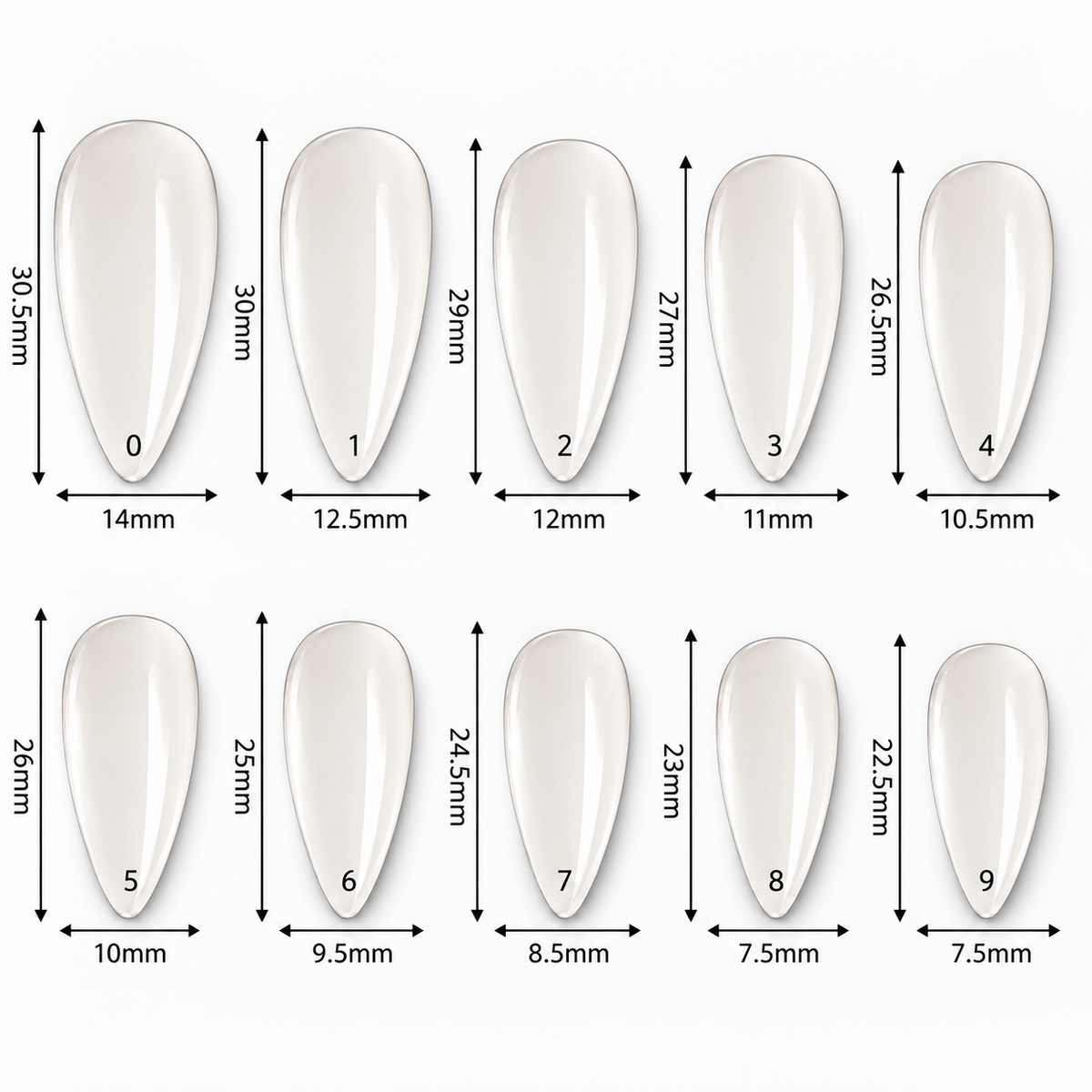 Nail tips - Almond - Full cover
