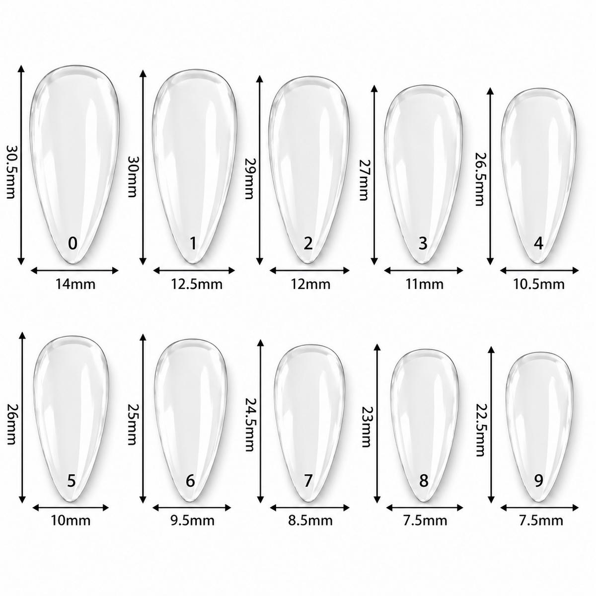 Nail tips - Almond - Full cover