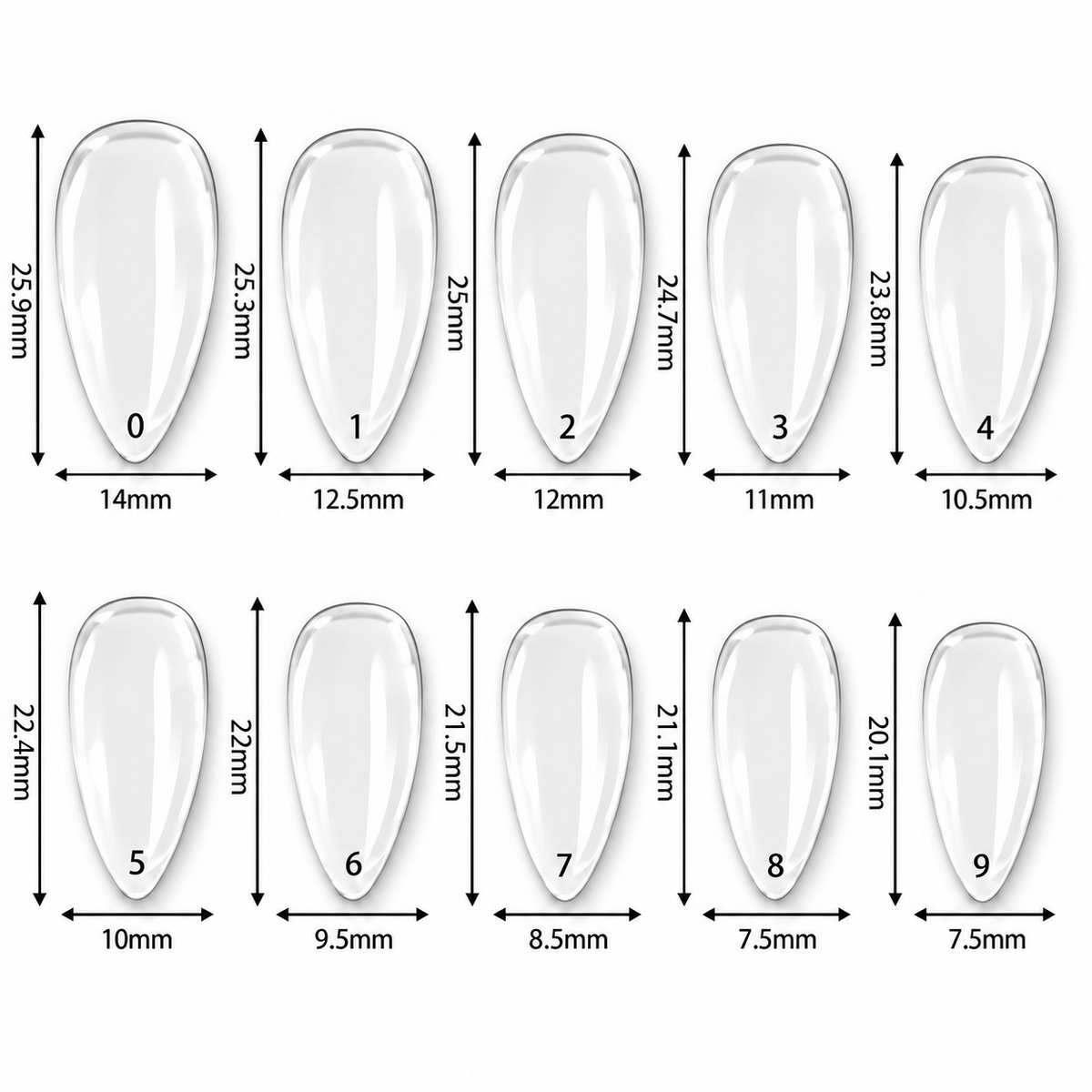 Goodbitz - Nageltips - Almond - 500 stuks