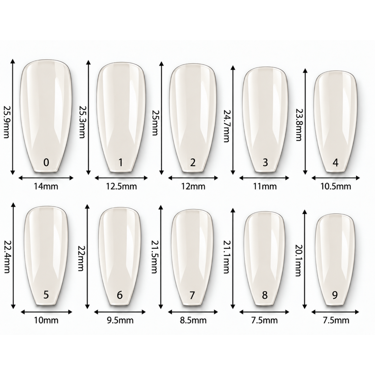 Nail tips - Ballerina - Full cover