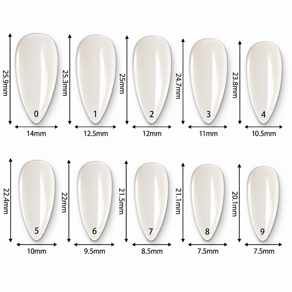 Nail tips - Almond - Full cover