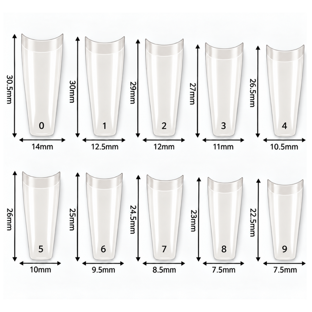 Nail tips - Stiletto - Half cover