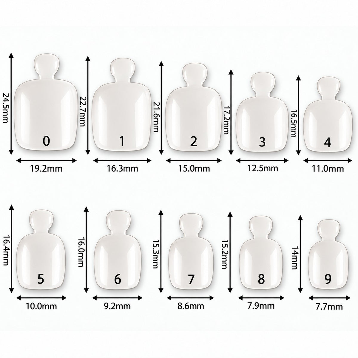 Nail tips - Toes - Full cover