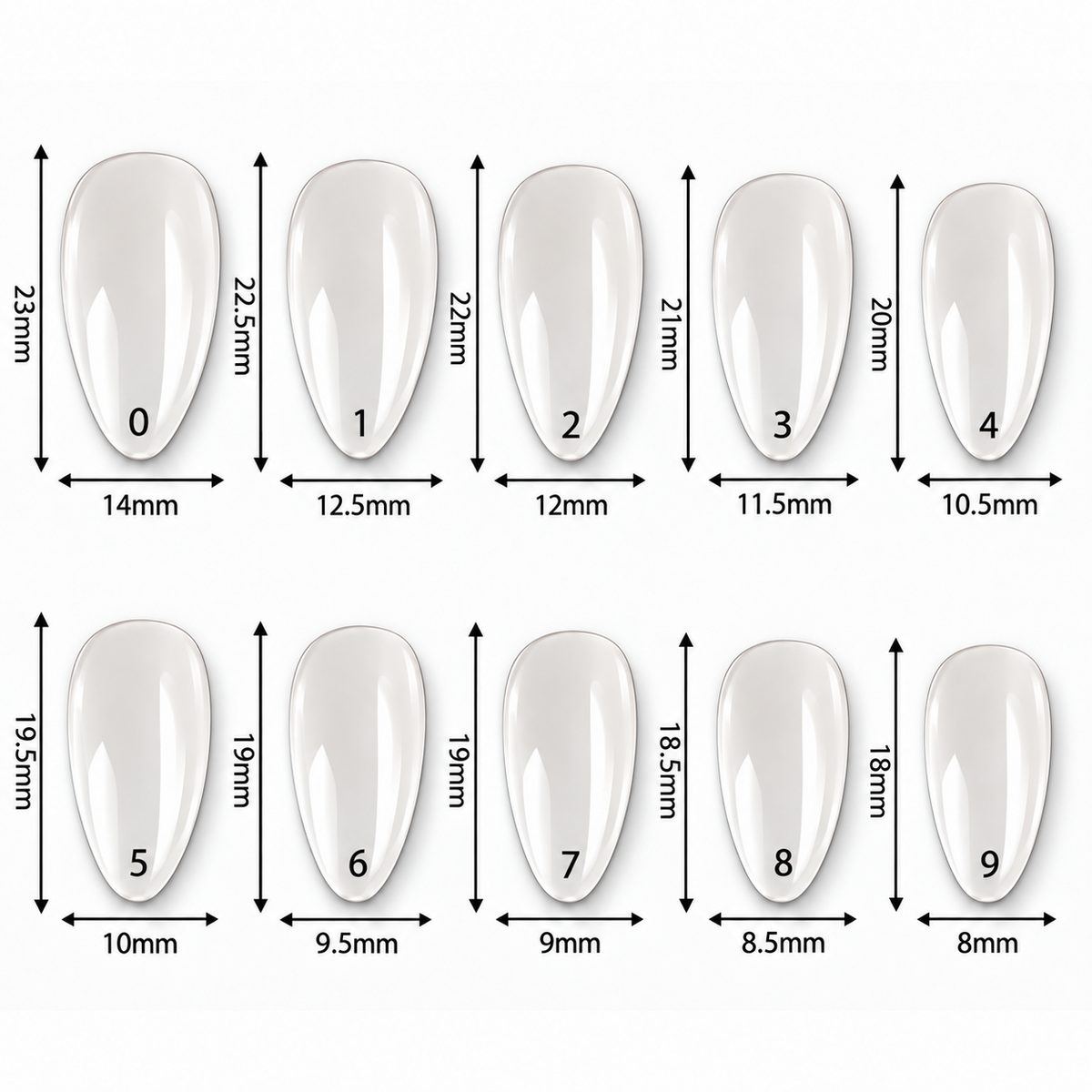 Goodbitz - Nageltips - Almond - 500 stuks