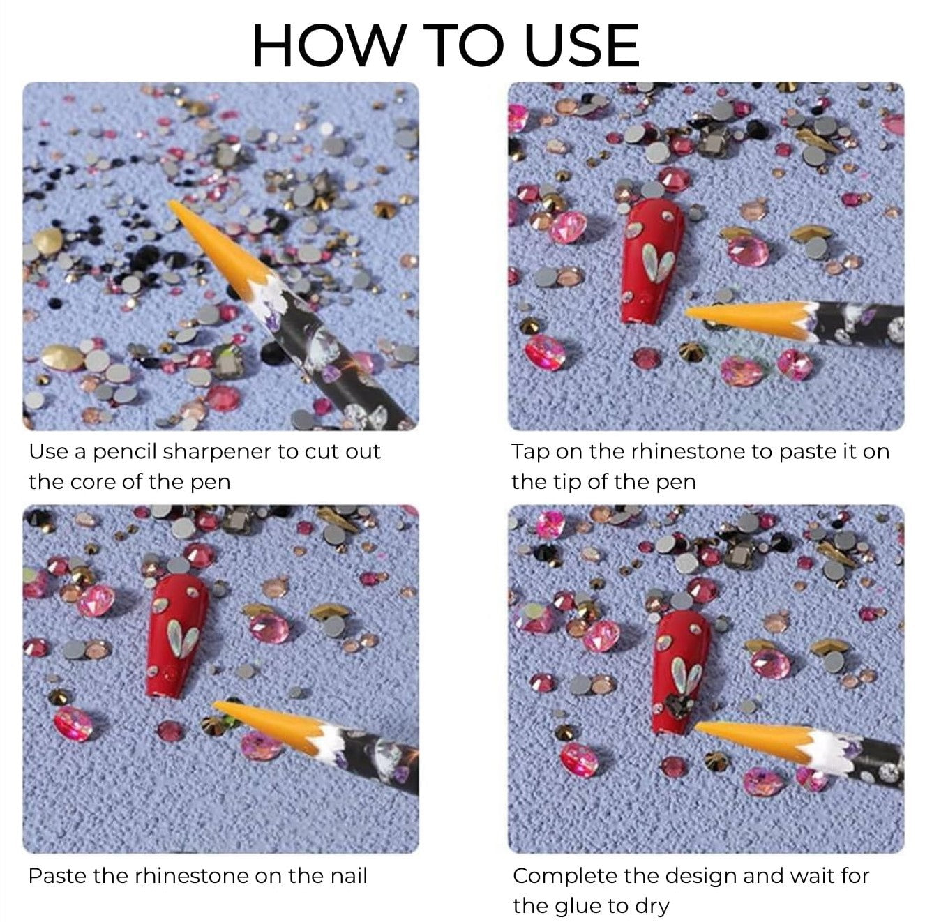 Waxpen - Rhinestone pen - 5 stuks