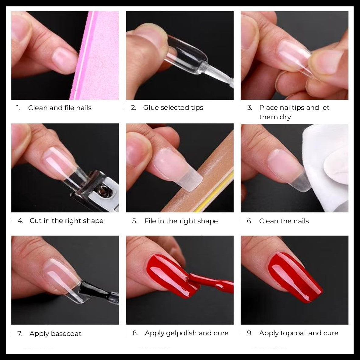 Nail tips - Square - Half cover