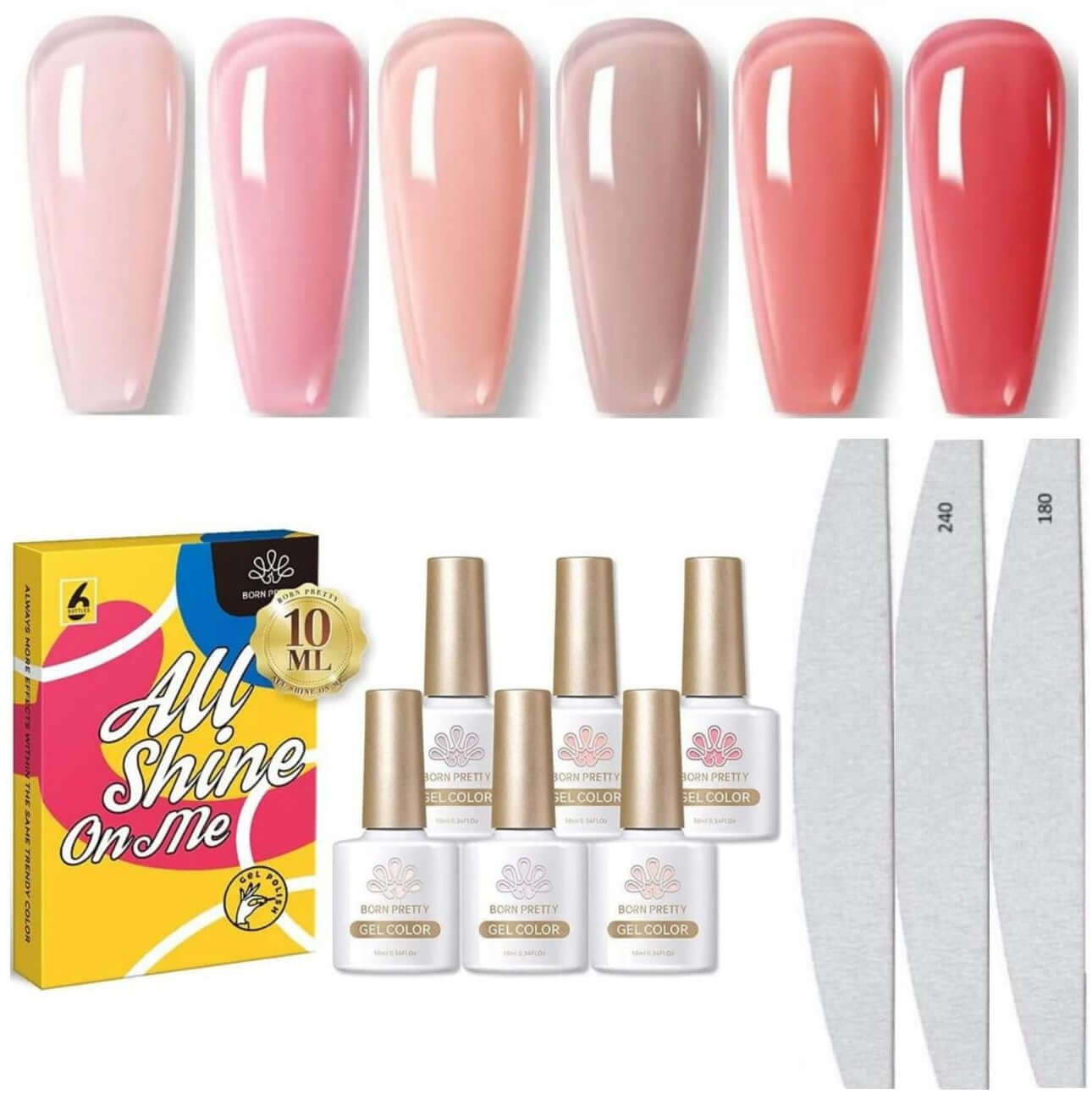  Born Pretty - Gellak set - Jelly Nude - Goodbitz