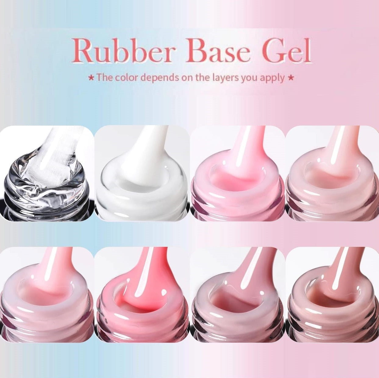 Born Pretty - Rubber Base - 8 Pieces