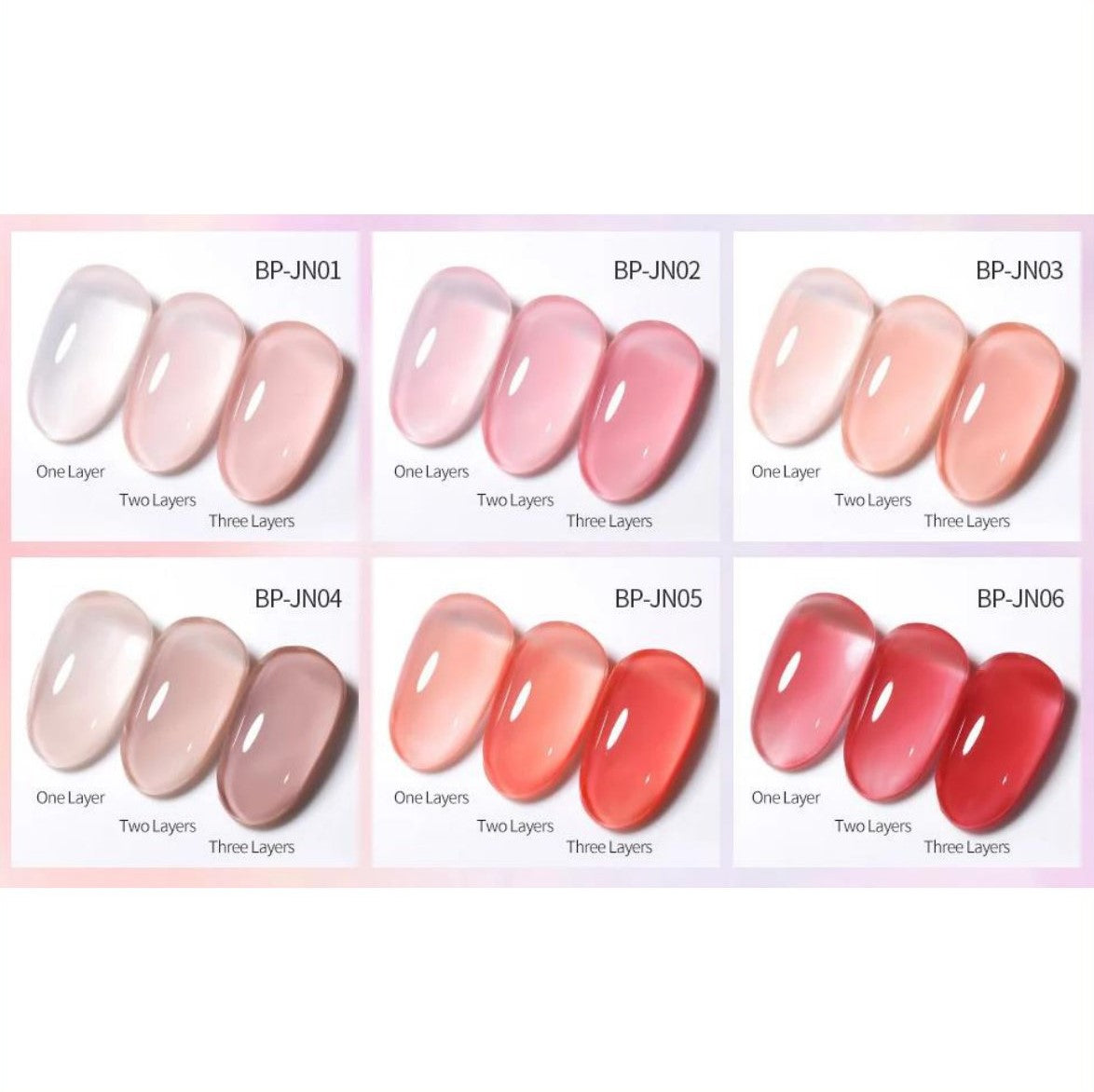 Born Pretty - Gel polish set - 6 pieces