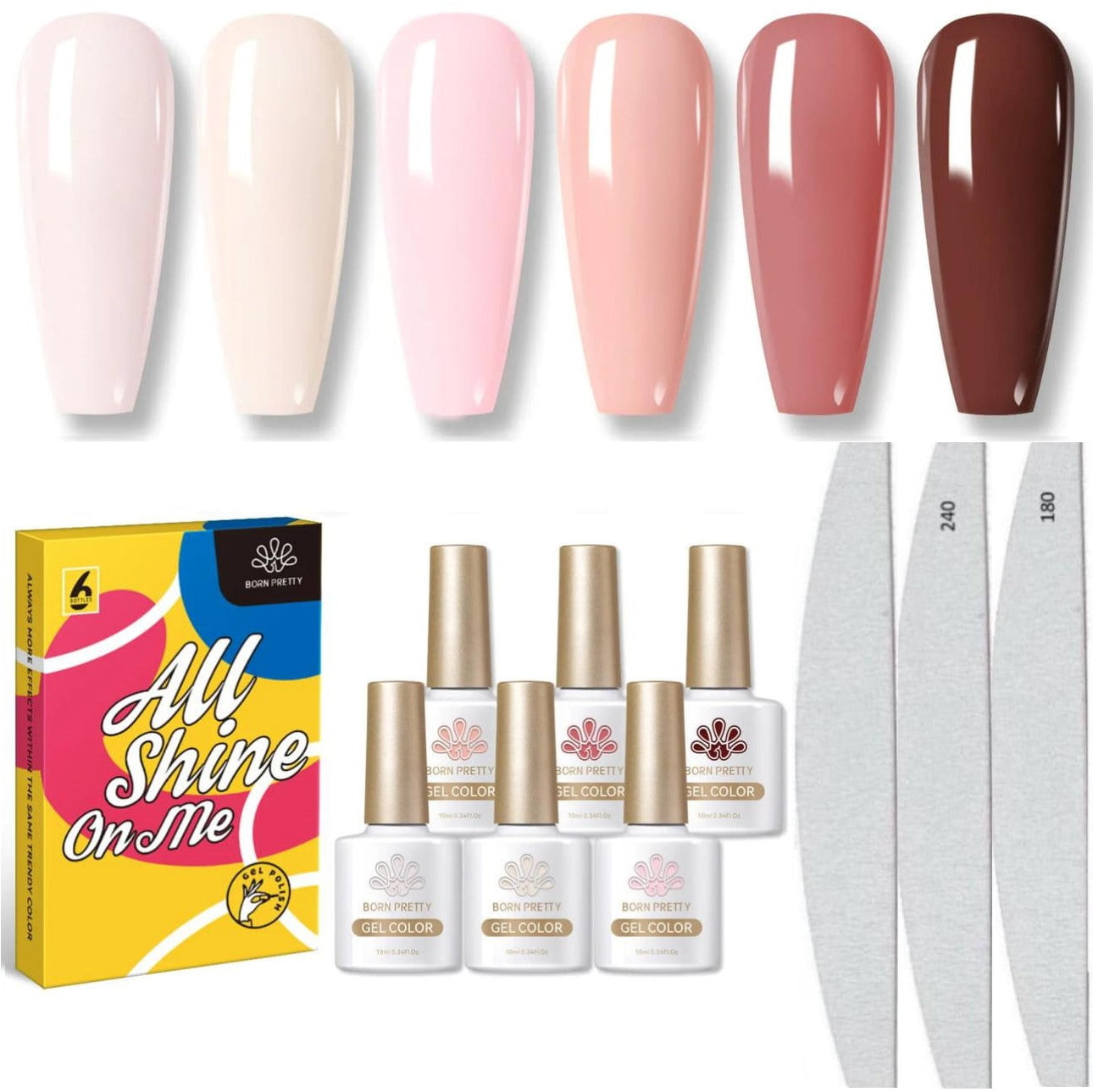 Born Pretty - Coffret de vernis gel - 6 pièces 