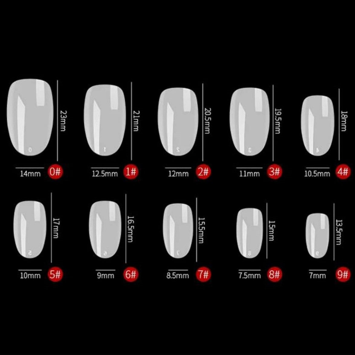 Nail tips - Oval - Full cover