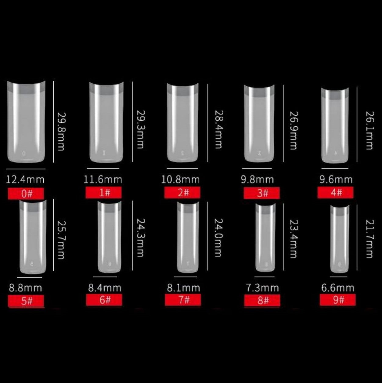 Nail tips - Square - Half cover