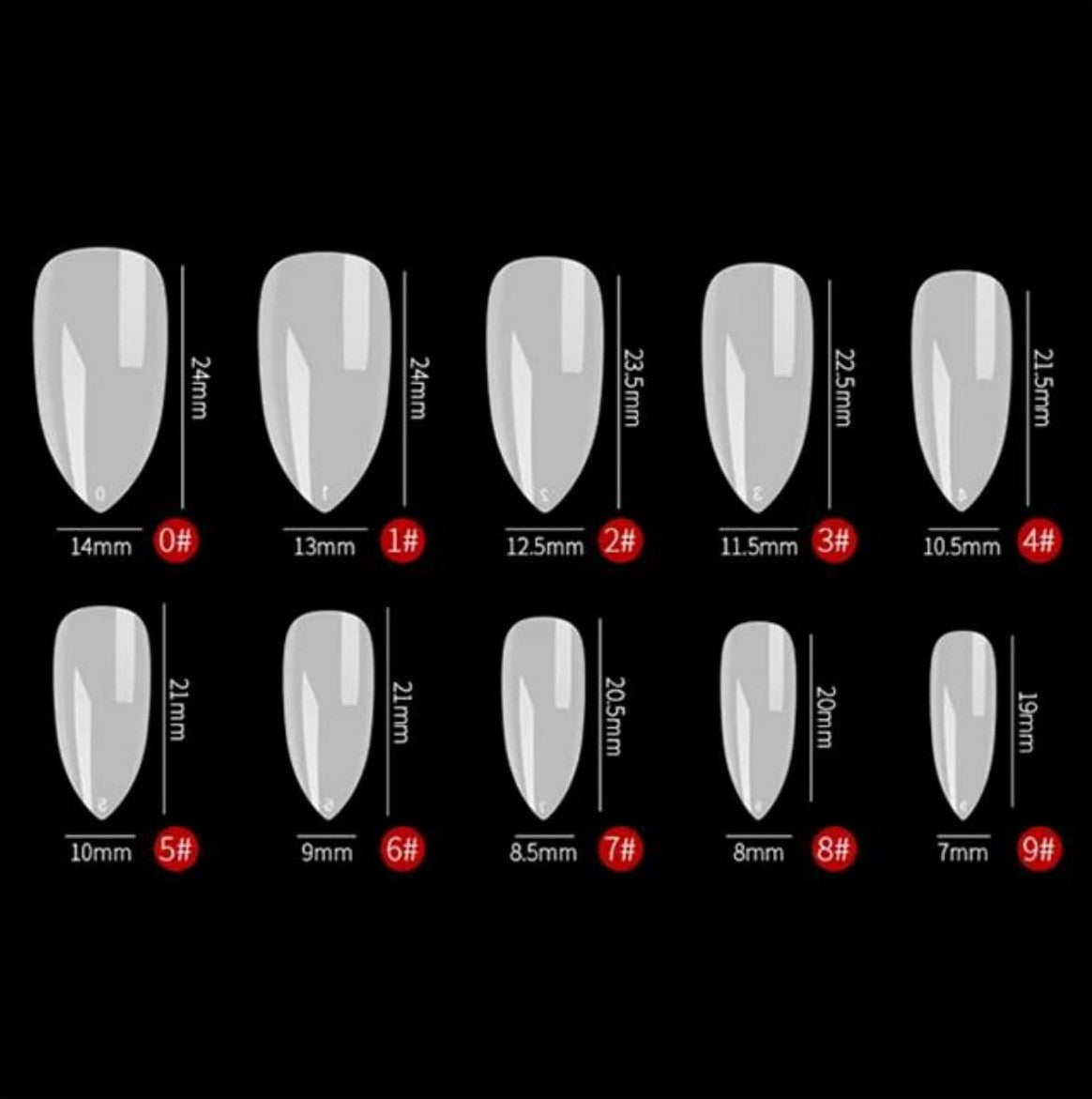 Nail tips - Almond - Full cover