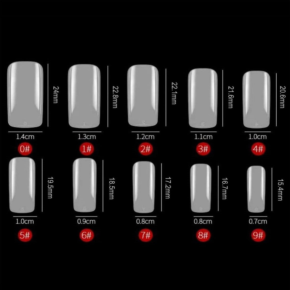 Nail tips - Square - Full cover