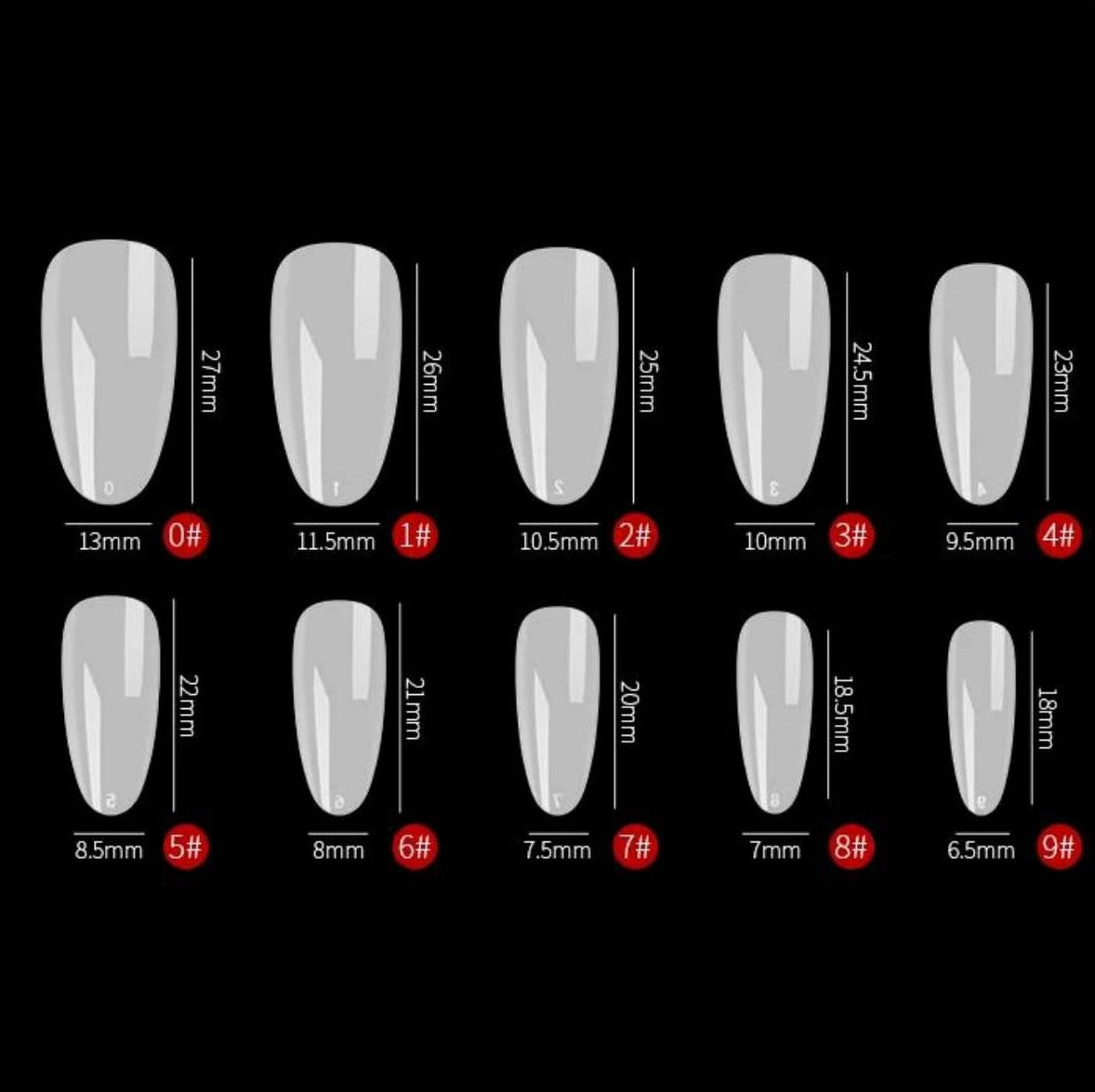 Nail tips - Oval - Full cover