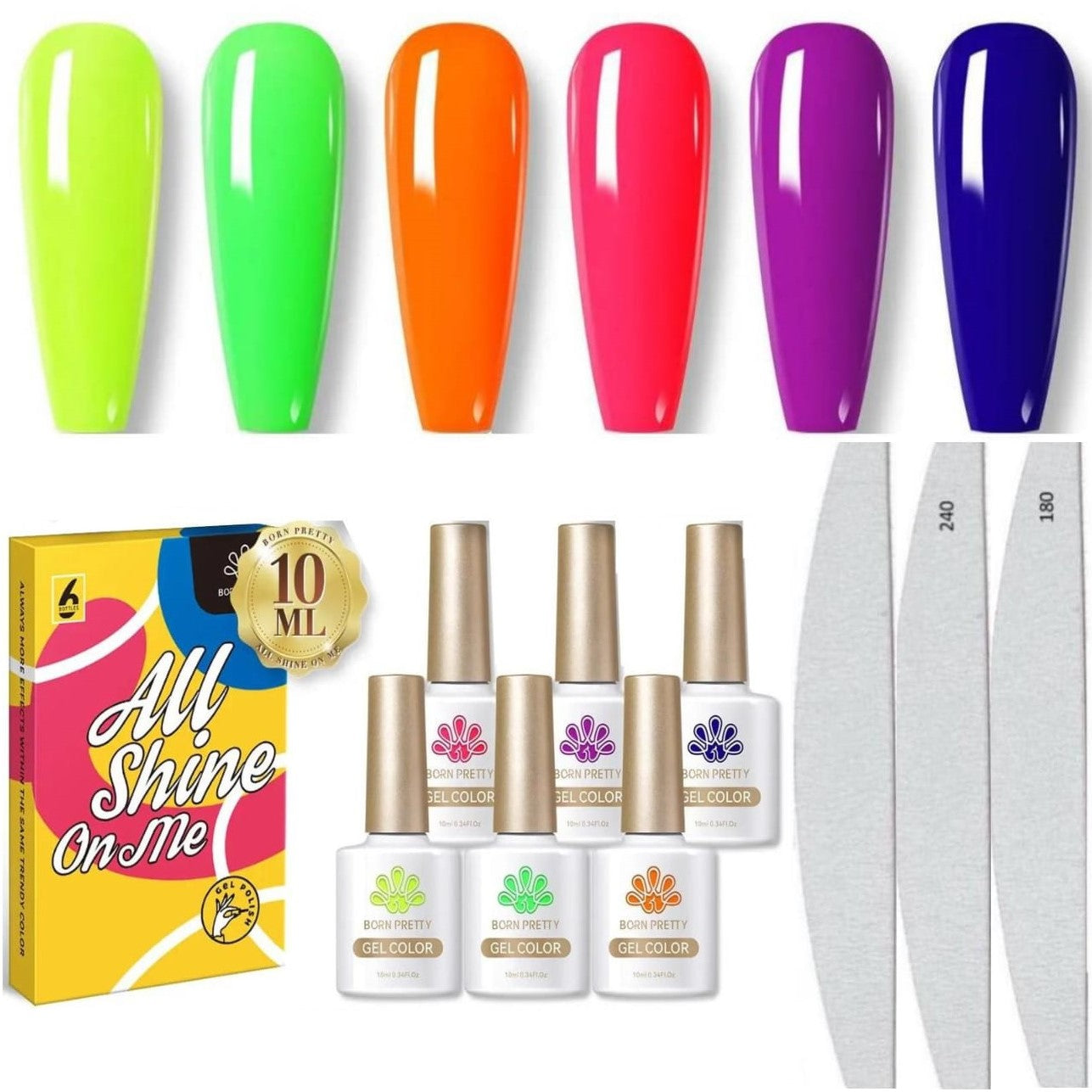 Born Pretty - Coffret de vernis gel - 6 pièces 