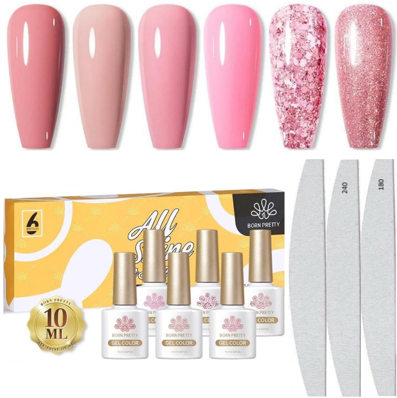 Born Pretty - Coffret de vernis gel - 6 pièces 