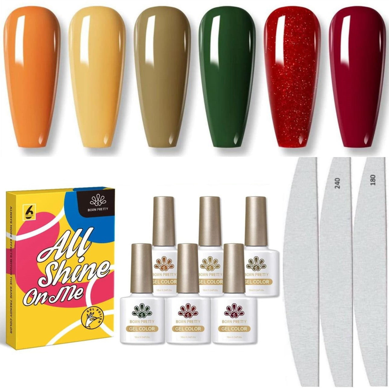 Born Pretty - Coffret de vernis gel - 6 pièces 