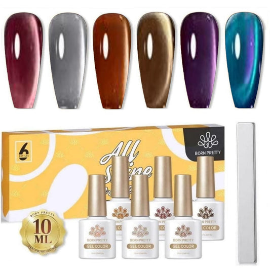 Born Pretty - Gel polish set - Cat eye - 6 Pieces 