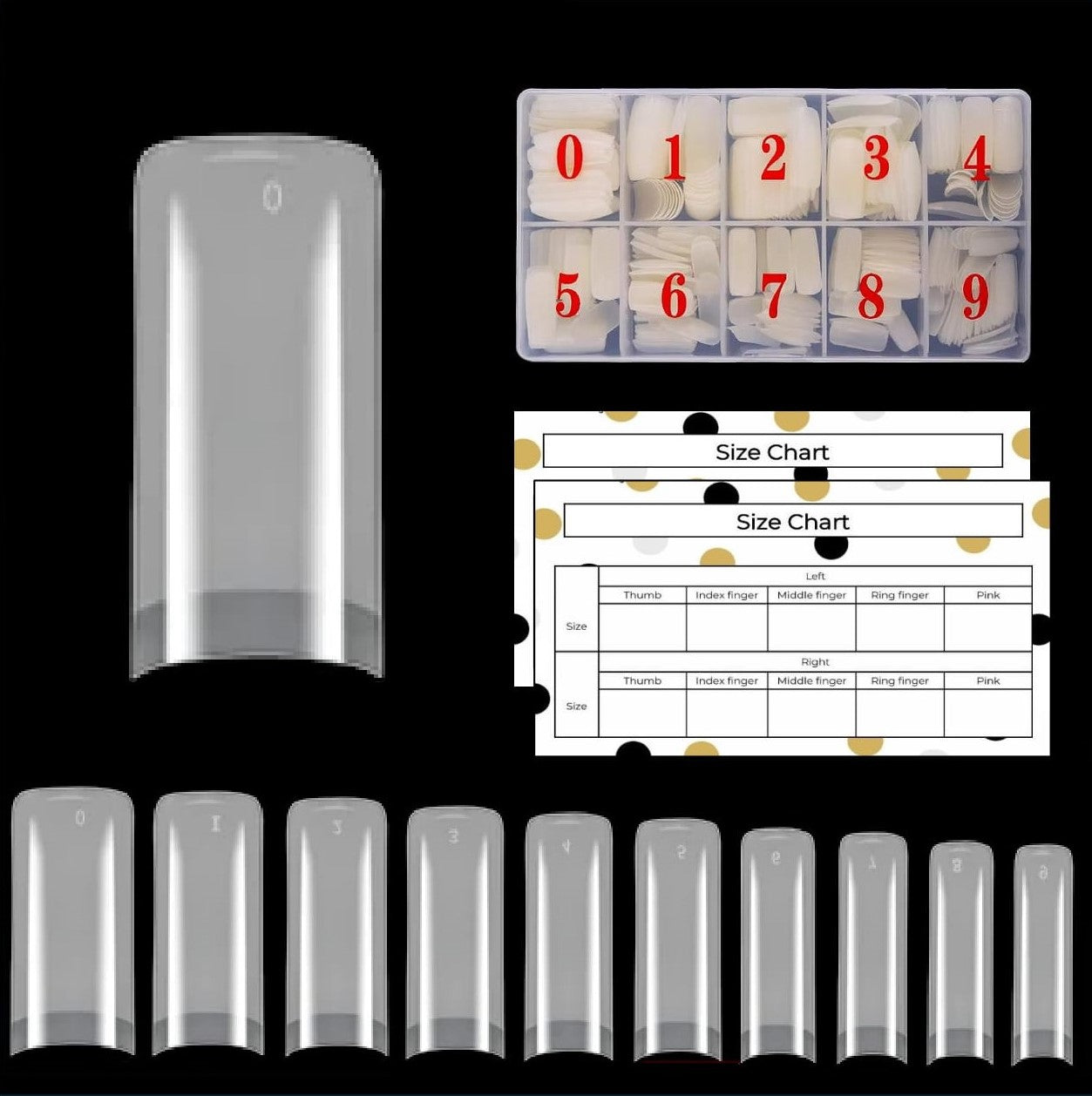 Nail tips - Square - Half cover