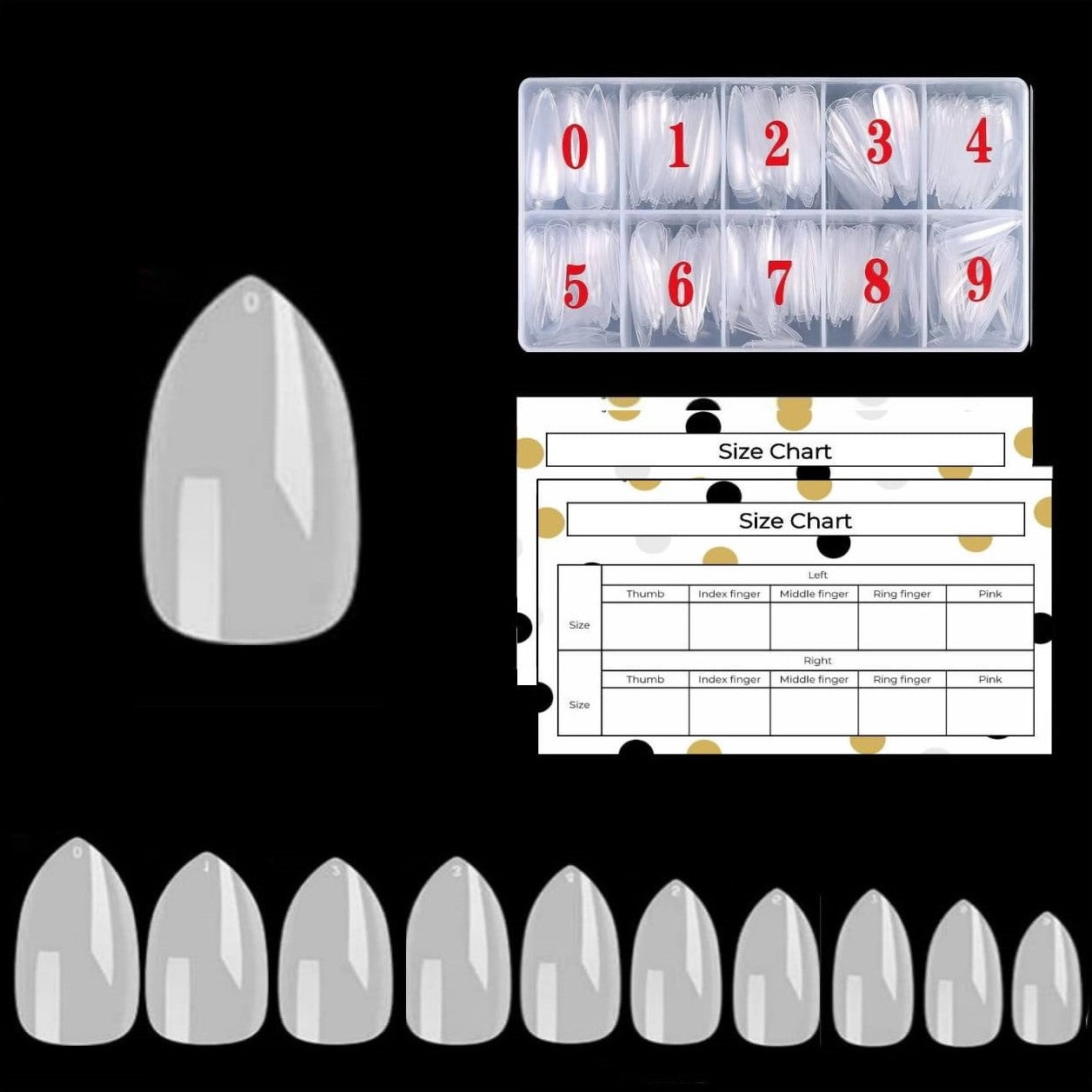 Nail tips - Almond - Full cover