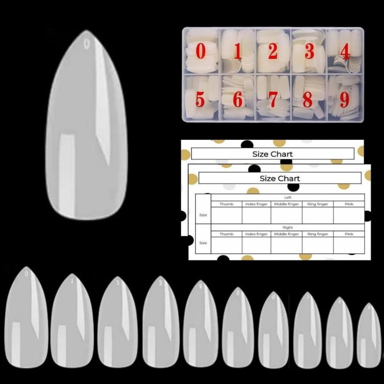 Nail tips - Almond - Full cover