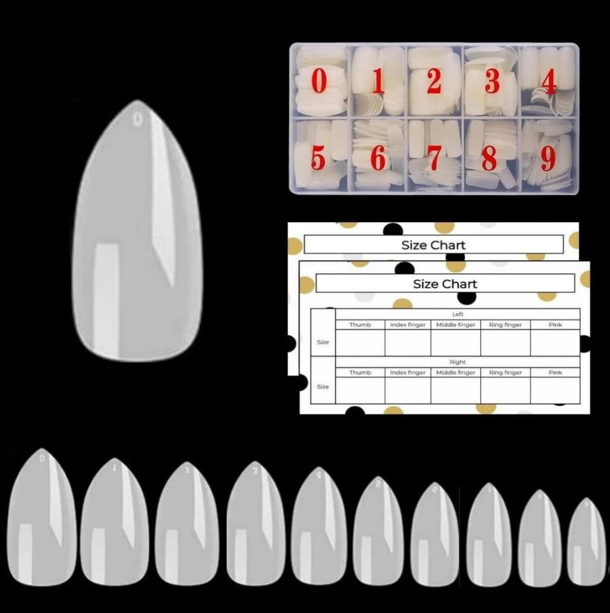 Nageltips - Almond - Full cover