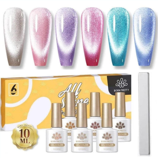 Born Pretty - Gellak set - Cat eye - 6 Stuks