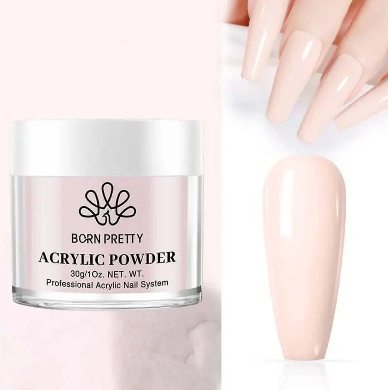 Born Pretty - Acrylpoeder en acrylvloeistof - 30 en 60 ml - Nude - Goodbitz