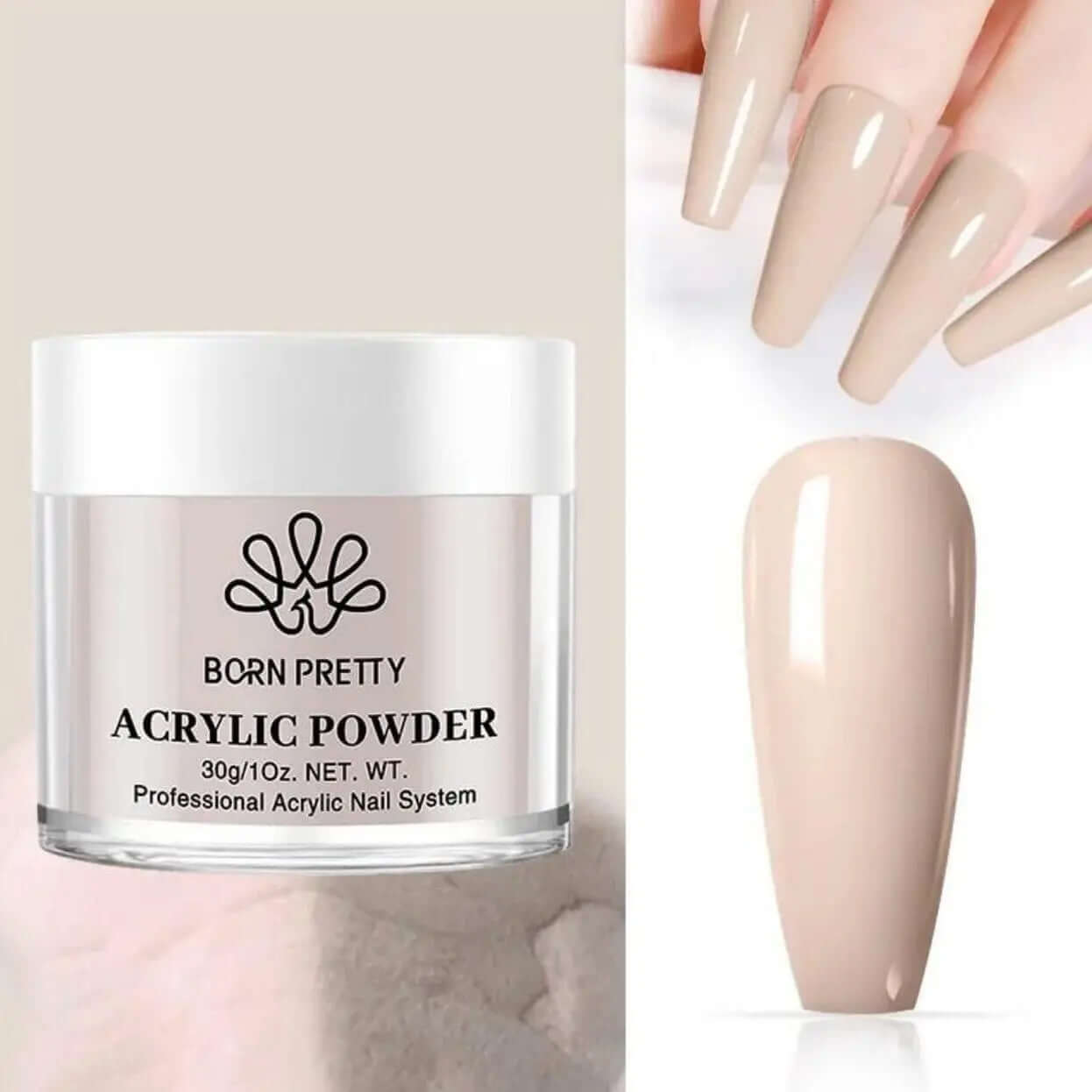 Born Pretty - Acrylpoeder en acrylvloeistof - 30 en 60 ml - Nude - Goodbitz