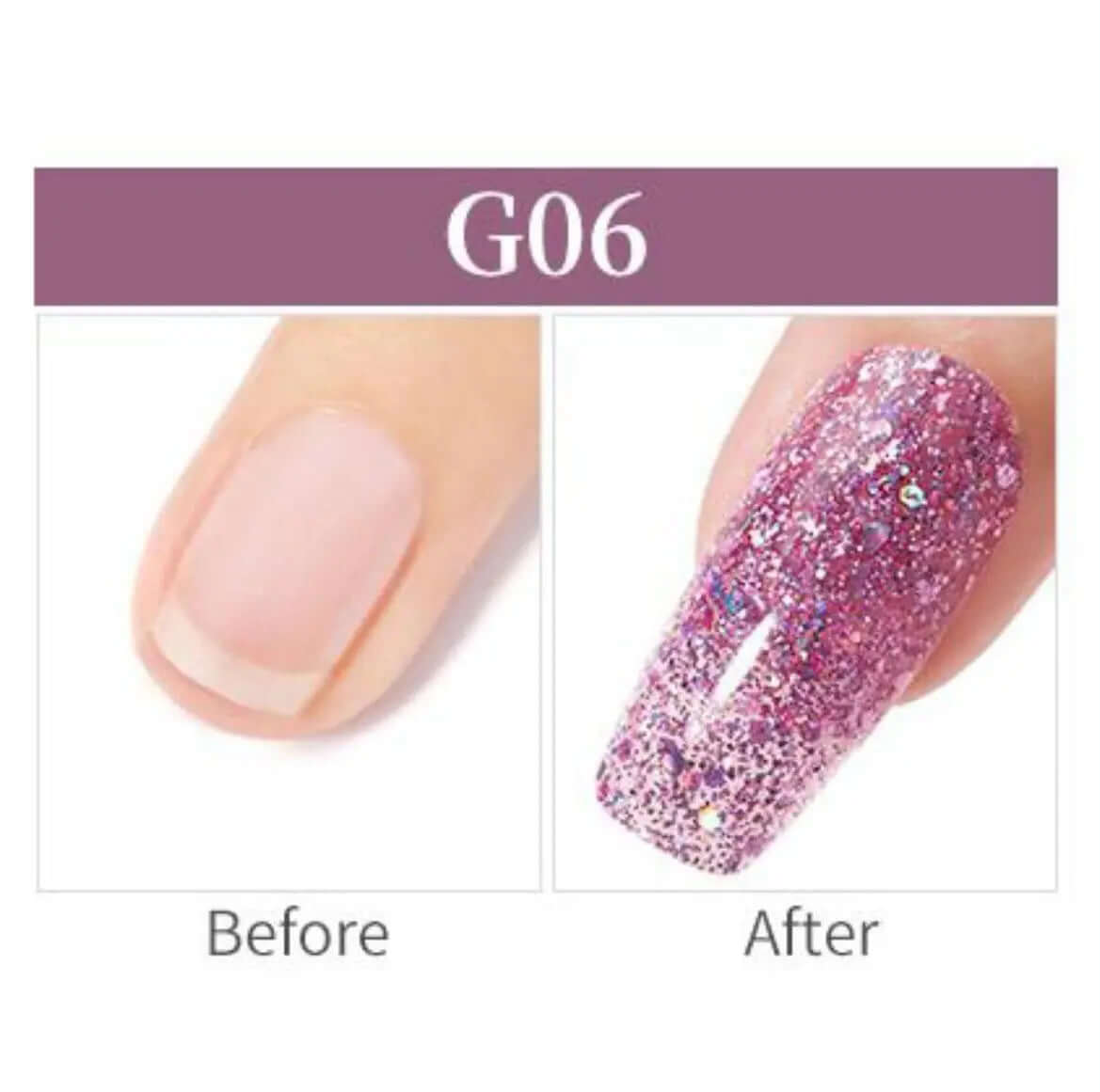 Born Pretty - Polygel en Polygel vloeistof - 30 ml en 60 ml - Glitter roze/paars - Goodbitz