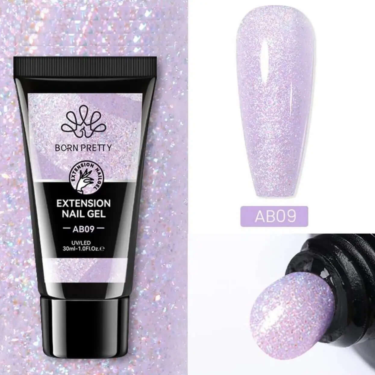 Born Pretty - Polygel en vloeistof - Glitter paars - Goodbitz