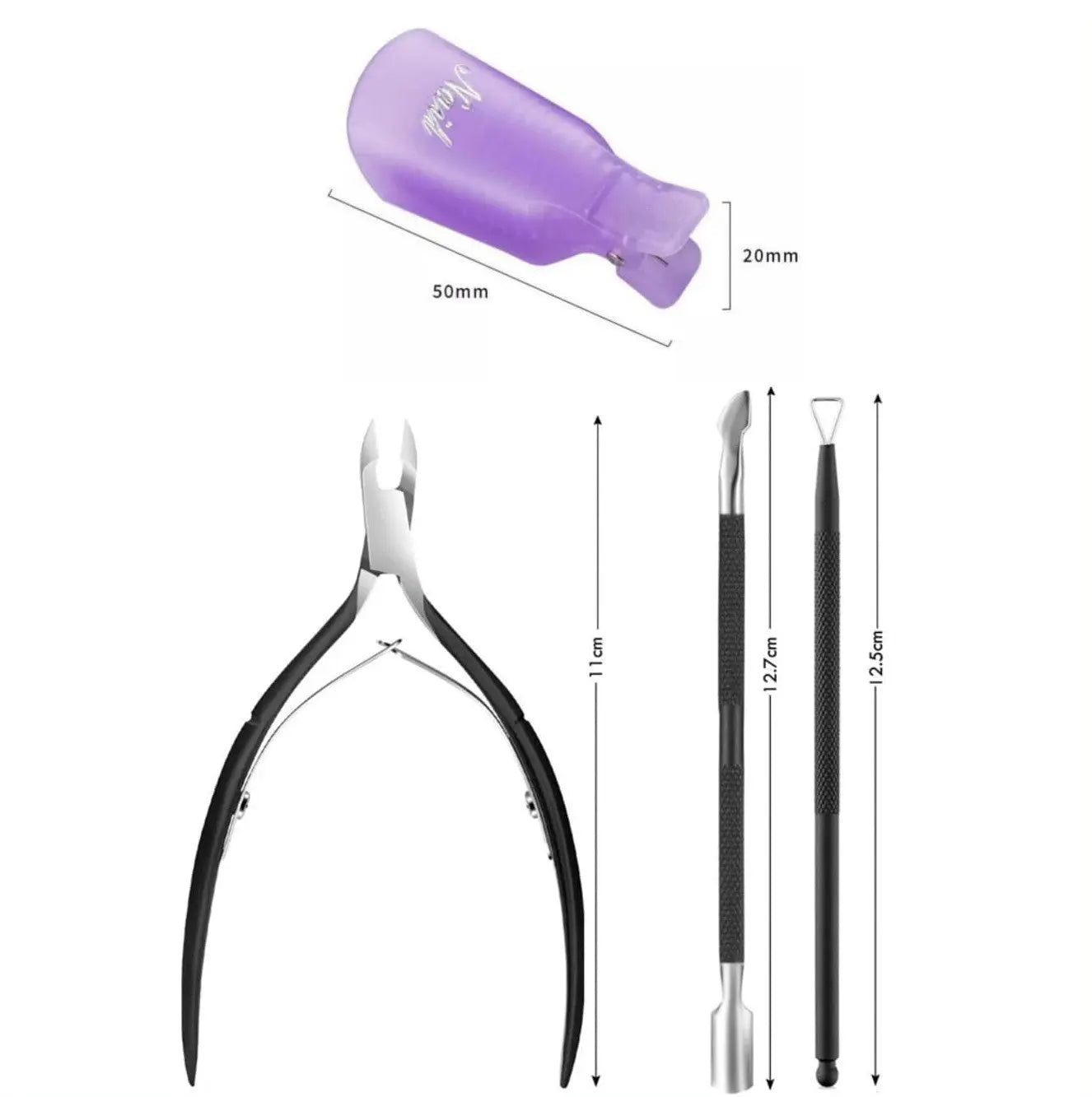 Manicureset met removal clips - Paars - Goodbitz